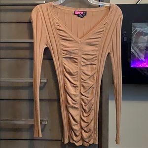 Long v neck sweater
